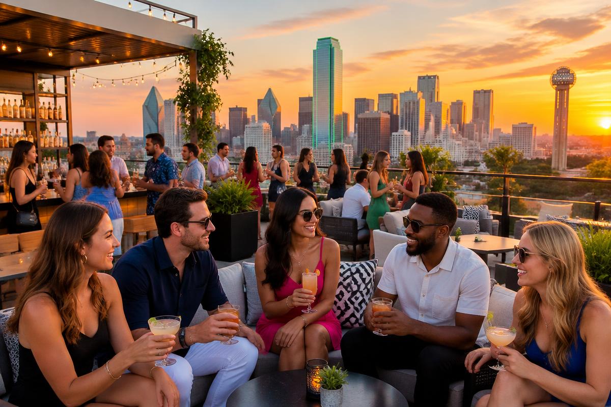Sunset Cocktails with a Skyline View